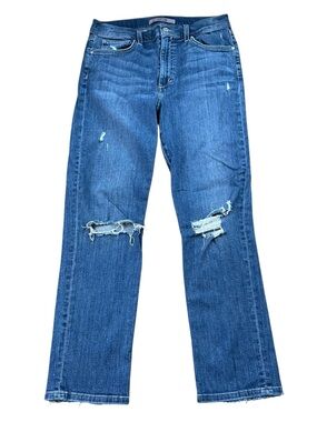 Joe’s Jeans Distressed High Rise Straight Ankle Jeans.  Size 30